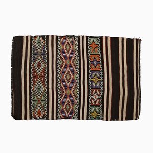 Vintage Turkish Wool Striped Kilim Rug, Anatolia