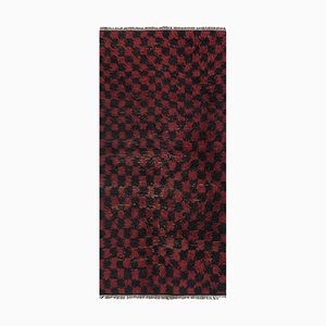 Türkischer Vintage Tulu Teppich aus roter Wolle