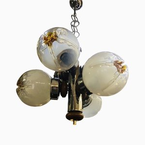Murano Glass Pendant Lamp with 5 Lampshades from Mazzega