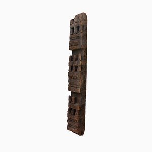 Antike handgeschnitzte Säule aus Holz, Nuristan, Afghanistan, 1890er