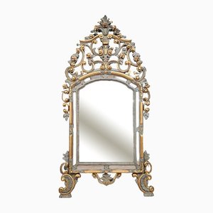 Louis XV / Regency Mirror in Lacquered & Gilt Wood, 1850s