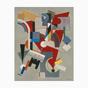 Helmut Patek, Arlequín abstracto, años 80, óleo sobre lienzo