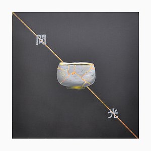 Michèle Magnien (Mileg), Diptyque Kintsugi Bol Gris, 2022, Cuivre & Acrylique sur Toile