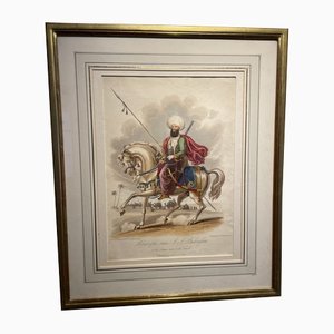 Robert II Havell, Porträt von James Silk Buckingham zu Pferd, 1828, Aquarell, gerahmt