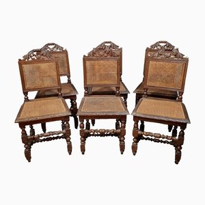 Renaissance Dining Chairs in Oak, 1850s, Set of 6