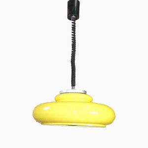 Gelbe Pendel Deckenlampe, 1970er