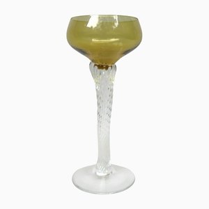 Copas de vino Art Déco de cristal, años 20. Juego de 7