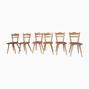 Scandinavian Wooden Chairs, 1960s, Set of 6