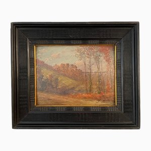 Louis Alexis Sarabin, Paysage d'Automne, 1800s, Peinture à l'Huile, Encadré