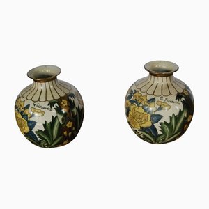 Vintage Earthenware Vases, Set of 2