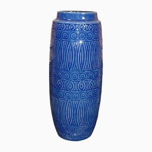Blue Ceramic Europ Line 264/40 Floor Vase from Scheurich, 1970s