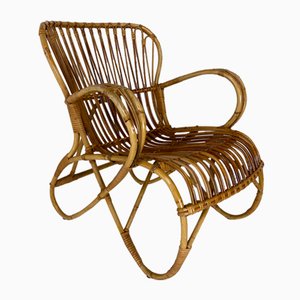 Vintage Rattan and Bamboo Easy Chair from Rohé Noordwolde, 1950s