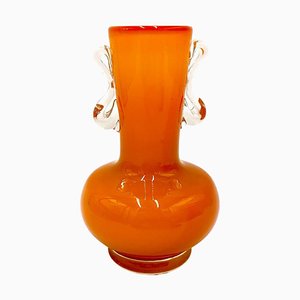 Orange Glass Vase from Ząbkowice, Poland, 1960s