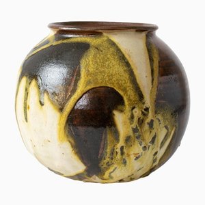 Jarrón Drip Glaze Studio de cerámica de Yves Loiselet, años 90