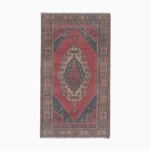 Vintage Turkish Faded Red Oushak Rug