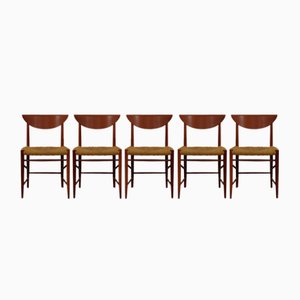 Modell 316 Dining Chairs by Peter Hvidt & Orla Mølgaard-Nielsen for Søborg Furniture, 1950s, Set of 5
