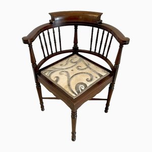 Antique Quality Edwardian Mahogany Inlaid Corner Chair, 1901