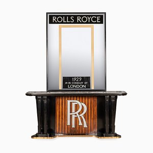 Mesa consola y espejo de Rolls Royce, años 30