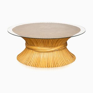 20th Century Sheaf of Wheat Coffee Table by McGuire, 1970s