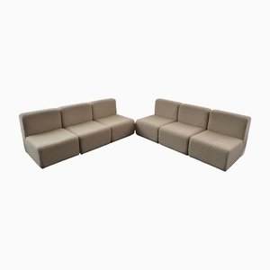 Modulares Sofa aus weißem Boucle Stoff, 1970er, 6er Set
