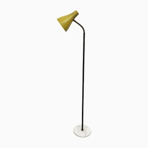 Floor Lamp in Yellow Metal and Marble, Italy, 1950s