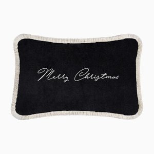 Christmas Happy Pillow in Black and White from Lo Decor