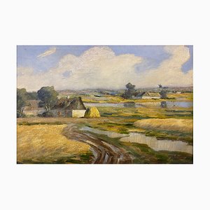Axel Tankmar, Impressionistische Landschaft, 1950er, Öl auf Leinwand