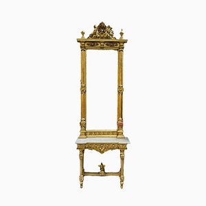 Miroir Style Viennois Fin 19ème Siècle avec Console