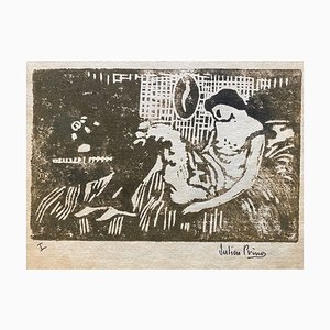 Julien Prina, Lying Woman, 1920s, Engraving