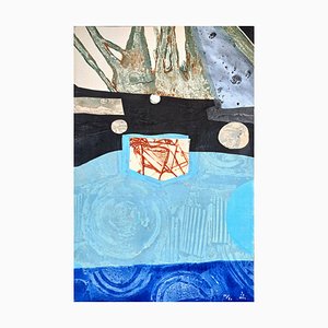 Lionel Perrotte, Composición abstracta, Grabado original de carborundum, años 80