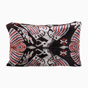 Silk and Velvet Ikat Abstract Animal Pattern Cushion Cover, 2010s