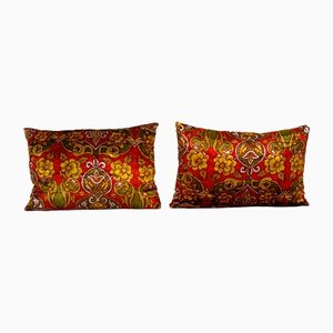 Vintage Colorful Velvet Cushion Covers, Set of 2