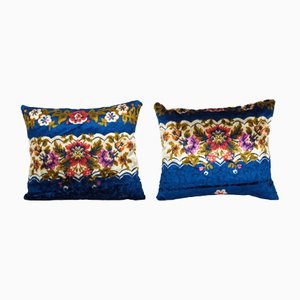 Housses de Coussin en Velours Bleu, Set de 2