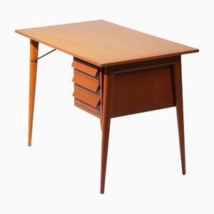 Mid-Century Italian Mahogany Wood and Iron Desk Table, 1950s