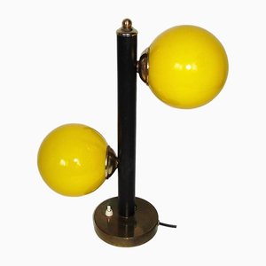 Gelbe Kugel Schreibtischlampe, 1960er