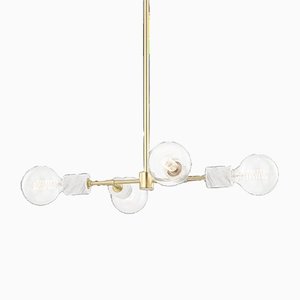 Gold and Glass Brass Jasmine Candlestick from BDV Paris Design Furnitures
