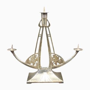 Art Deco Silvered Candleholder, 1930s -1940s