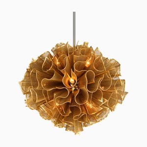 Lampada a sospensione Mimosa in metallo e foglia d'oro di BDV Paris Design Furnitures