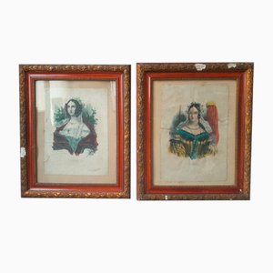 Dopter Paris, Claire and Elvires, 19th Century, Lithographs, Set of 2