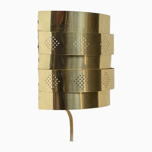 Danish Modern Brass Wall Sconce by Werner Schou for Coronell, 1970s
