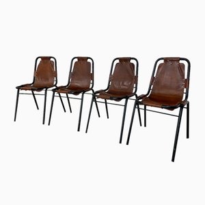 Mid-Century Industrial Chairs attributed to Charlotte Perriand for Les Arcs, 1960s, Set of 4