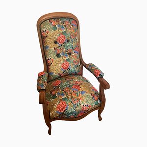 Chaise avec Tissu d'Ameublement Style Liberty, France, 19ème Siècle