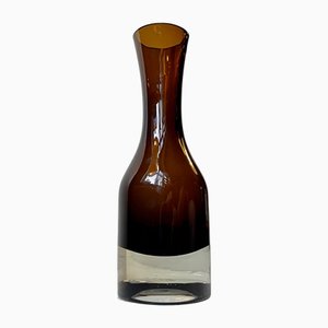 Vase Mid-Century en Verre Marron par Tamara Aladin pour Riihimaen Lasi Oy, 1970s