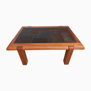 Large Danish Style Coffee Table with Ceramic Slate, 1970s