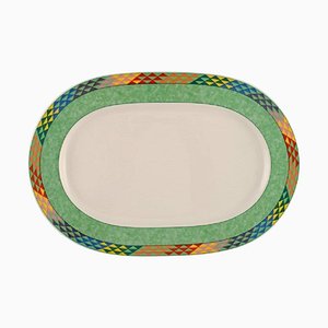 Oval Pamplona Porcelain Dish with Colorful Decoration from Gallo Design, Germany