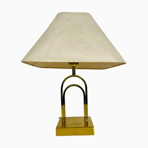 Mid-Century Brass Table Lamp with Fabric Shade, 1960s