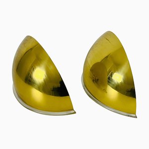 Brass Wall Lamps by Florian Schulz, 1970s, Set of 2