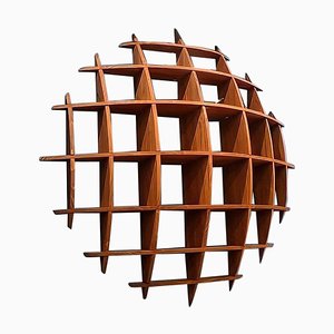 Mittelgroßes rundes Regal aus Pinienholz von David Renault