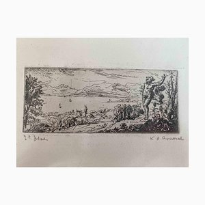 Ker Xavier Roussel, Nude in Woods, Original Etching, 1920s