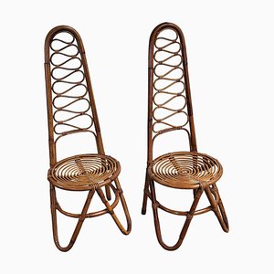Bamboo, Rattan & Wicker Side Chairs by Dirk Van Sliedrecht, 1960s, Set of 2